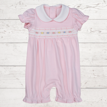 Candy Roses Smocked Romper