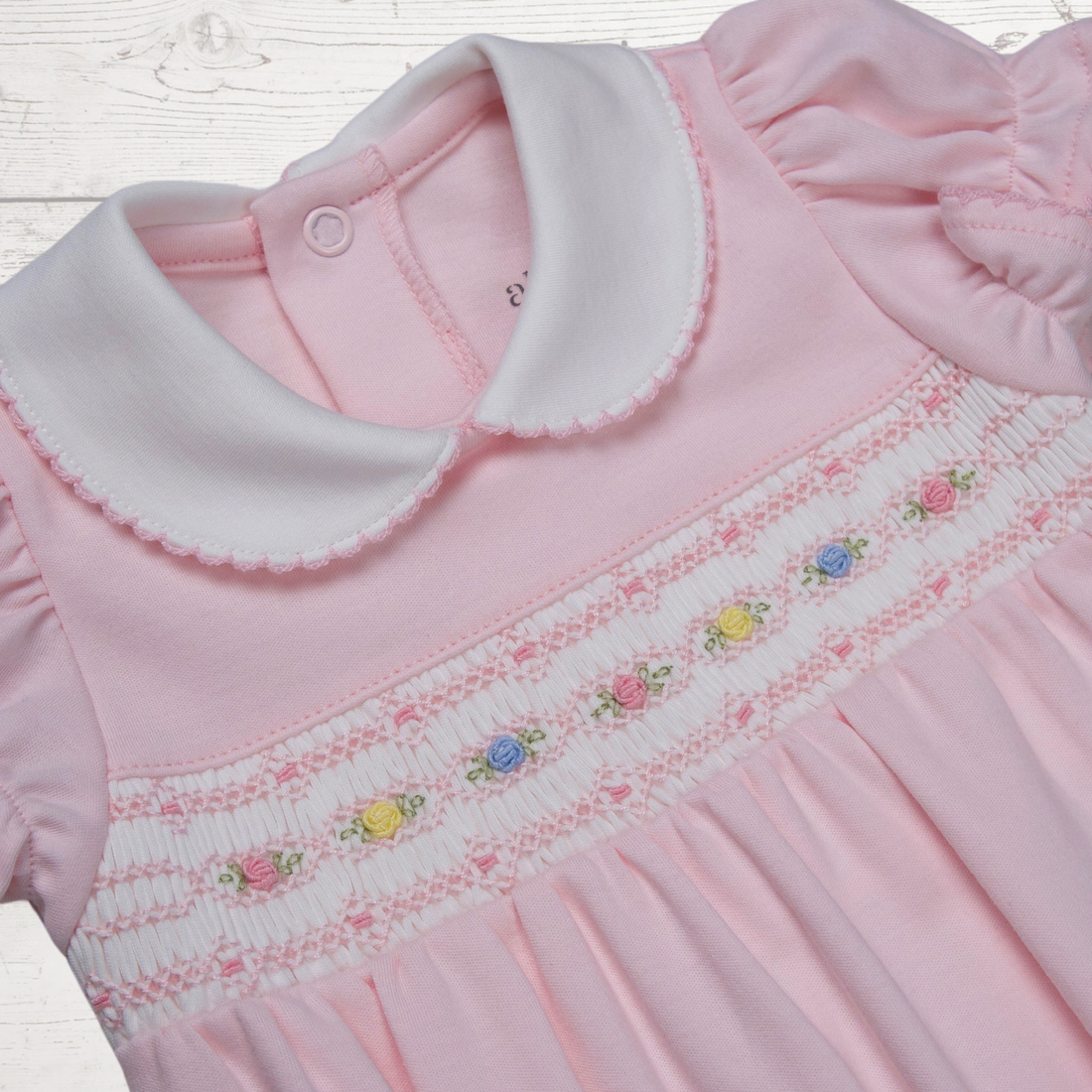 Candy Roses Smocked Romper